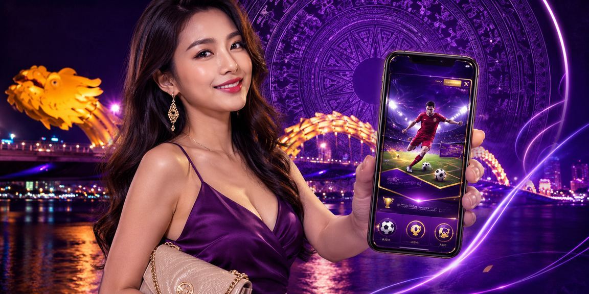 Màn hình cá cược thể thao neon tại Đà Nẵng về đêm